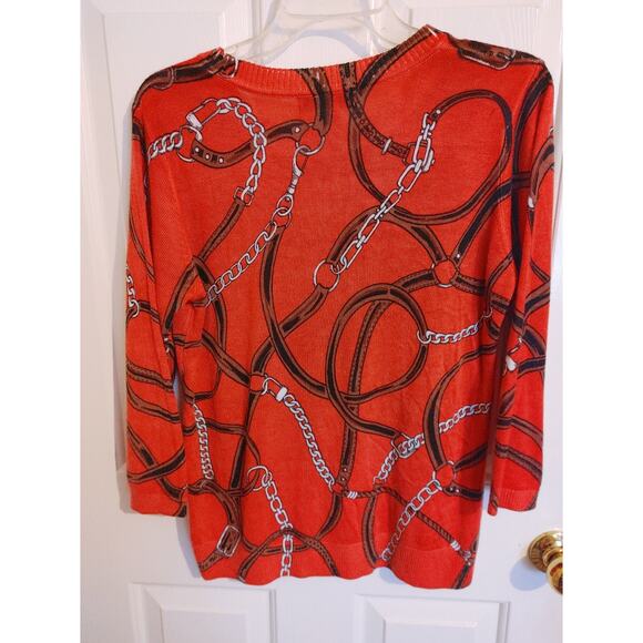 Rebecca Malone Top Blouse Rhinestones Equestrian Bit Bridle Medium - Picture 4 of 4